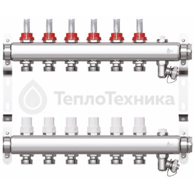 Колл.группа 1"х3/4" 5 вых в сборе с расходомерами, OEM нерж. сталь