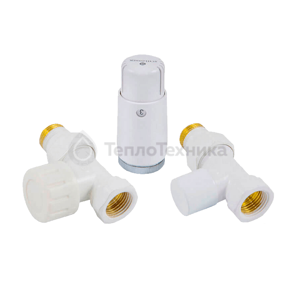 Комплект подключения прямой STANDARD MINI 1/2" (белый) с термоголовкой MINI DIAMANT М30х1,5